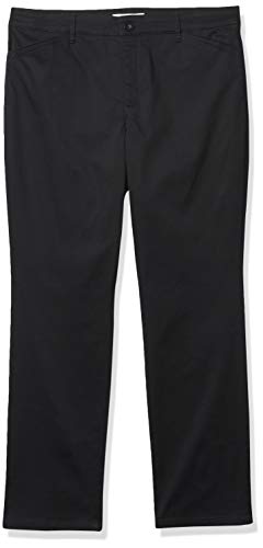 Gloria Vanderbilt Women's Petite Anita Straight Leg Pant, Black, 12P