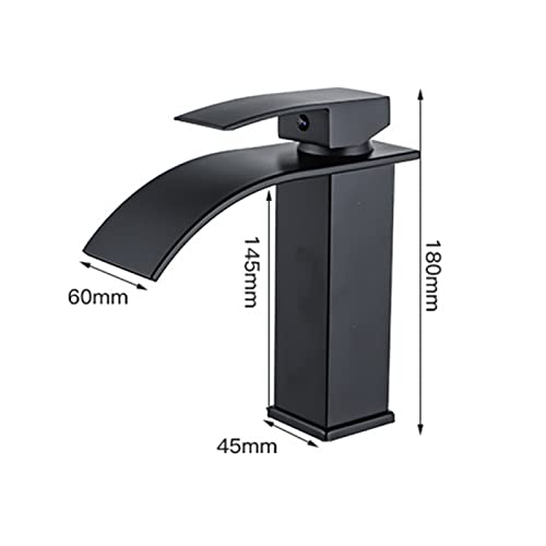 Robinet cascade noir pour lavabo salle de bain mitigeur eau chaude froide - 5