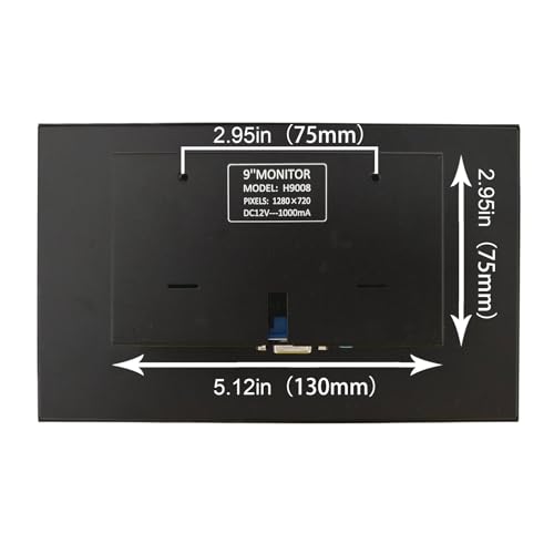 Image of VSDISPLAY 9 Inch High Brightness IPS LCD Monitor 1280x720 Portable Secondary Screen, 900 Nits, H /D VGA Input, for PC, Laptop, and Outdoor Use