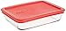 Pyrex Simply Store szklany prostokątny pojemnik na żywność z czerwoną pokrywką (3 filiżanki)