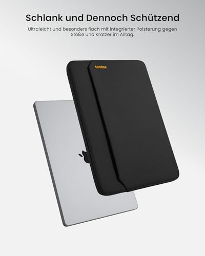 tomtoc Slim Tasche Hülle für 13 Zoll MacBook Air M5/A3449 2026, M4/A3240 2025, M3/M2/M1, 2026 13\ MacBook Neo A18 Pro, 13-Zoll MacBook Pro M2/M1, Laptoptasche Laptophülle Passt 2024 13\ Surface Pro 11