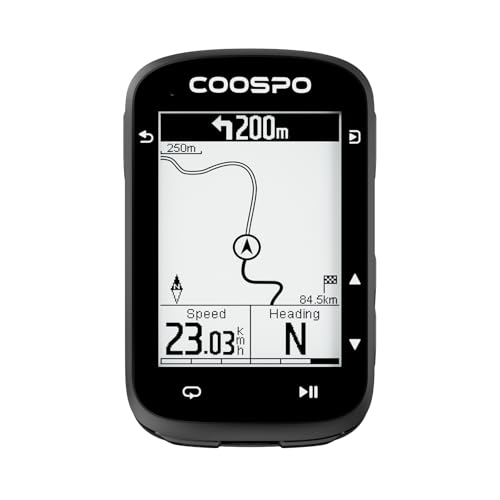 COOSPO Ciclocomputador Bicicleta GPS REALROAD CS500 Computadora Bicicleta con Navegación 45 Horas Batería Duración con Pantalla LCD de 2,5 Pulgadas con Retroiluminación, IPX7, BLE5.0 & Ant+