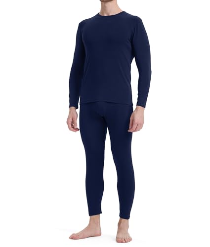 BAMBOO COOL BlazeBoo Men's Thermal Underwear with Soft Fleece Lined Base Layer Cold Weather Top Bottom Gift Set