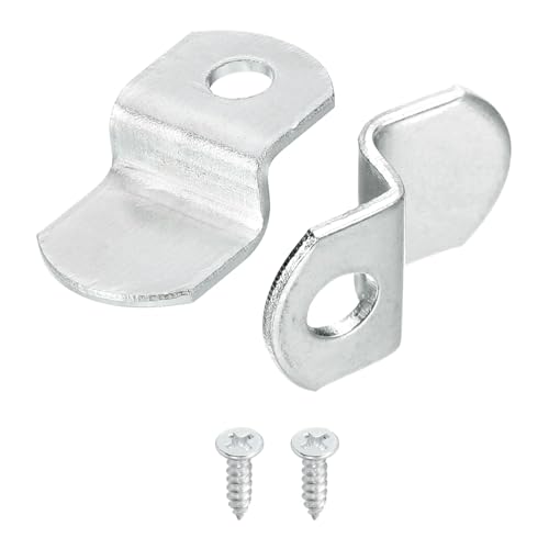 QUARKZMAN 30 Pcs Grapas De Lienzo De 1/4' Con Desplazamiento, Grapas En Forma De Z Para Enmarcar Cuadros Y Espejos Con 1 Agujero De Montaje Y Tornillos, Plateado