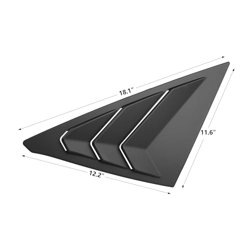 Image of Thenice for 11th Gen Civic Racing Style Rear Side Window Louvers Air Vent Scoop Shades Cover Blinds Compatible with Honda Civic Hatchback Type R 2022 2023 2024 2025 2026 -Matt Black