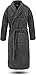 normani Luxus Bademantel | Saunamantel „Flee“ 450 g/sm aus 100% Baumwolle für Damen und Herren in Geschenk-Box (Gr. XS-4XL) Farbe Grau Größe XL