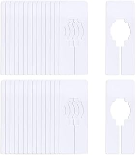 30 Piece White Rectangular Clothing Rack Size Dividers, Rectangular Blank Closet Dividers Hanging, Blank Hanger Separator, Closet Dividers for Clothing Rack (White)