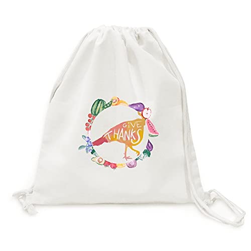 Sac en tissu pliable dinde aquarelle sangle courses fruits légumes