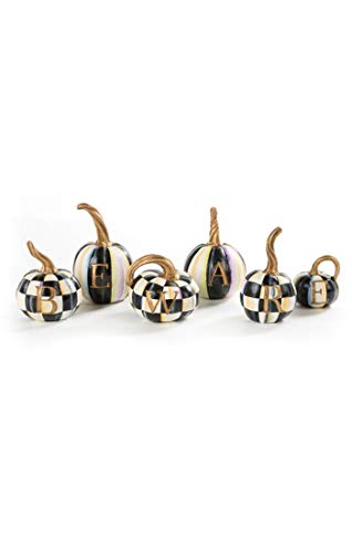 MACKENZIE-CHILDS Beware Resin Pumpkin Decor Set Decorative Halloween Decor for Home Decoration Set of 6