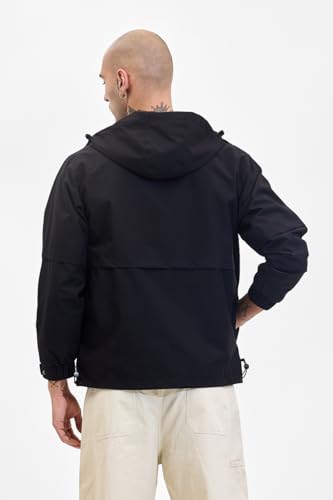 Image of SNITCH Men Casual Jacket | Relaxed Fit High Neck Full Sleeve Solid Pattern | 100% Polyester Durable & Comfortable Machine Washable Jacket