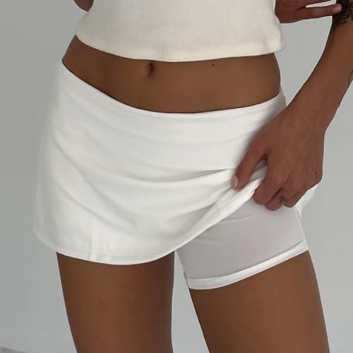 Womens Y2k Micro Mini Skirt Low Rise Pencil Skort A Line Athletic Shorts with Pockets4