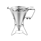 NINMORTH Distributeur de pâte à crêpes en acier inoxydable, 1800 ml pour grande capacité avec poignée à ressort et 3 buses (3/4/5 mm) - Moules à crêpes, cupcakes et chocolats