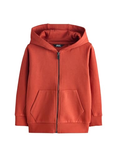NEXT Garçon Sweat à Capuche uni zippé Rust Red 8 Ans