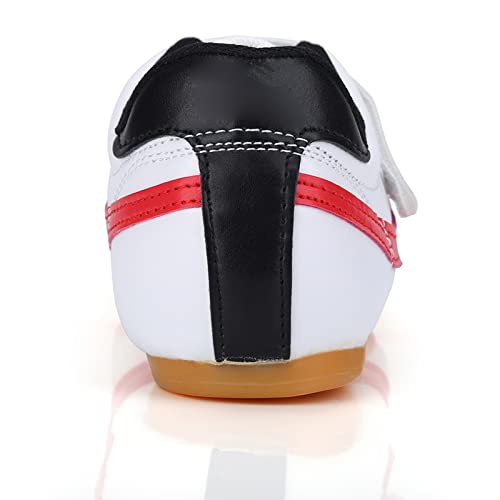 Kung Fu Shoes, PU Leather Unisex Sport Lightweight Shoe Taekwondo Boxing Taichi Shoes Sport Gym with Oxford Sole (403