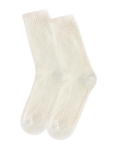 Image of MeMoi Women's Solid Plush Fuzzy Warm Crew Sock