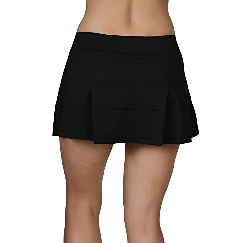 SOFIBELLA Saia de tênis feminina UV Colors 33 cm, Preto, M
