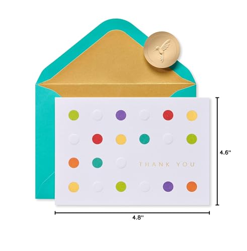 Image of Papyrus Blank Thank You Cards with Envelopes, Bold Dots (12-Count)