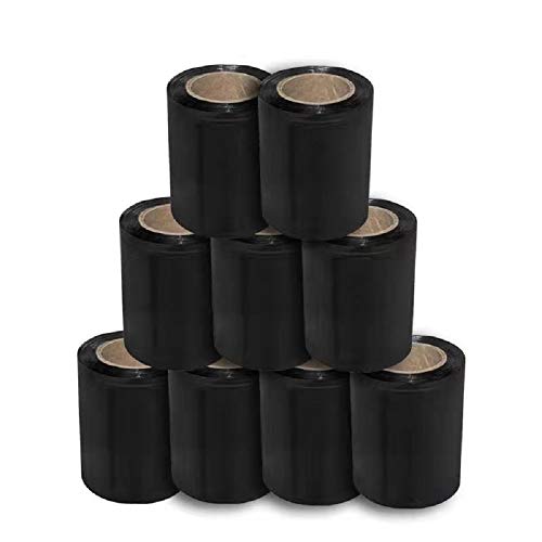 Lot de 9 mini films étirables - 10 cm x 125 m - 0,3 kg - Noir Cover