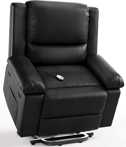 GarveeHome Power Lift Recliner Chair - Heat and Massage, PU Leather, Adjustable Back and Legs, Electric Lift Chair Designed for The Elderly and People with Mobility impaired