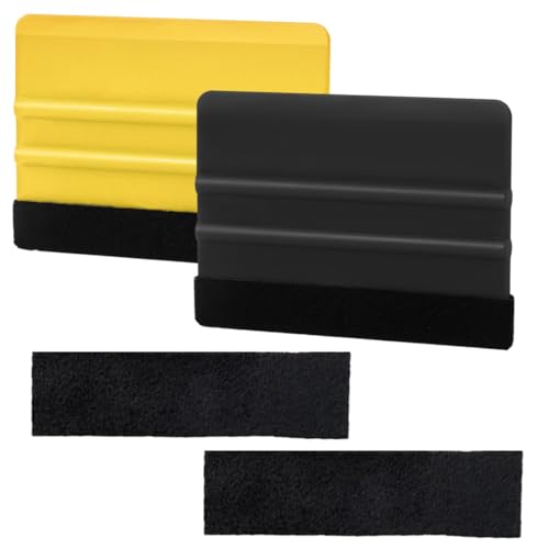 EIHI 2 Pezzi Spatola Professionale con Feltro AntiGraffio Installazione Tool per Wrapping pellicola, pellicola per vetri, Pellicole protettive, pellicola vetri auto, Car wrapping con 2 velluti neri