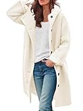 SAUKOLE Women's Elegant Wool Blend Pea Trench Coat Mid-Long Winter Hooded Dress Outwear Jacket Beige