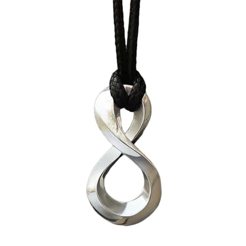Sterling Silver Möbius Infinity Pendant Necklace, Polished Finish, Unisex Design, Creative Jewelry Gifts - Main Image