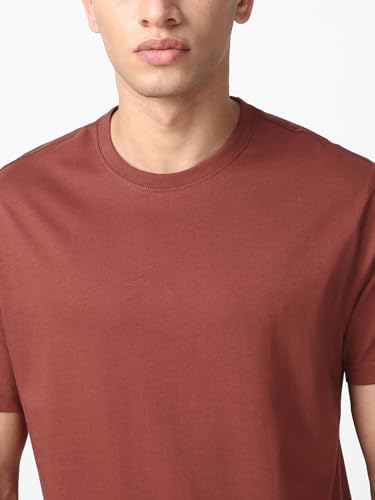 Image of Bewakoof Men's 100% Cotton Solid Regular Fit Half Sleeve Round Neck T-Shirt | Tshirt for Men Cotton| Casual Wear | Street Wear