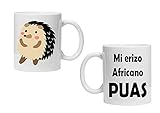 erizos africanos cuidados Taza erizo. Taza personalizada erizo africano.