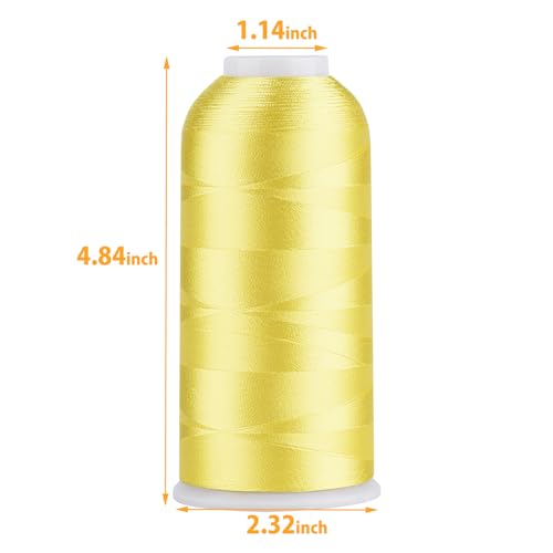 Image of Simthread Rayon Embroidery Thread 5500 Yards, 40wt 100% Rayon Viscose for Commercial and Domestic Machines - Lemon 1023