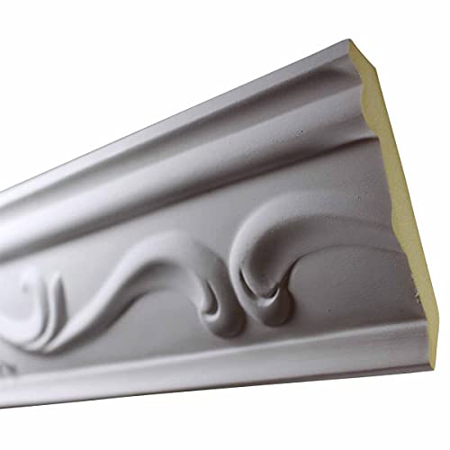 Ornate Cornice White Urethane 3 7/8" H Sara Renovators Supply #TOP2