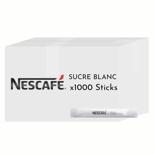 NESCAFÉ Sticks Sucre Blanc - Dose Individuelle 4g - Pause Café - Pour Sucrer Café, Thé, Chocolat Chaud - Carton de 1000 Dosettes de 4g - 4 kg