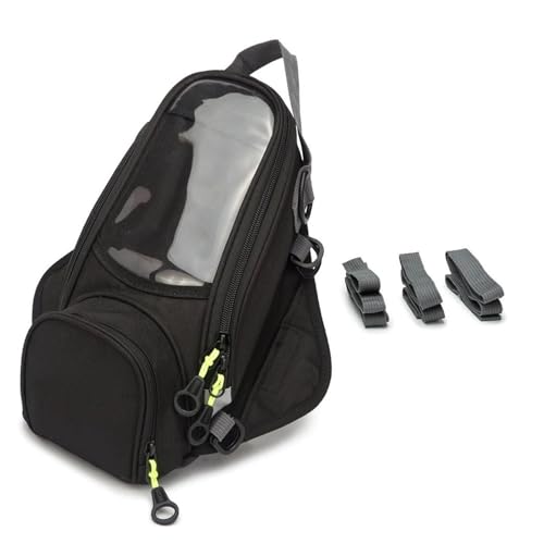 Bolsa de Moto Bolsa Magnética Motocicleta con Pantalla Táctil Y Navegación Tanque Combustible Motocross Impermeable Asiento Trasero Locomotora Equipo Motociclista Mochila para Motocicleta(BlackA)
