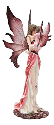 Ebros I Love You Pastel Magenta Pink Fairy Mother Carrying Child Daughter Statue Faery Garden Fantasy Collector Figurine As Accent Decor or Gift Idea for Mother's Day Baby Shower Birthday Christmas