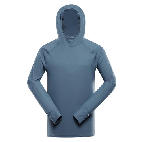 Alpine PRO IZAR Herren Hoodie, Outdoor Kapuzenpullover mit Stretch Material, Langarm Sweatshirt mit Kapuze, Sportbekleidung, Activewear Fleece Hoodie, Wandern Freizeit Kapuzensweatshirt - L