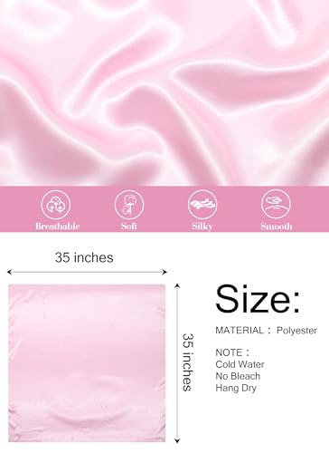 CHLINS 35” Large Head Scarf for Women Satin Head Scarf 2Pcs Square Silk Like Hair Scarf Bandanas Hair Wrapping Neck Scarf2