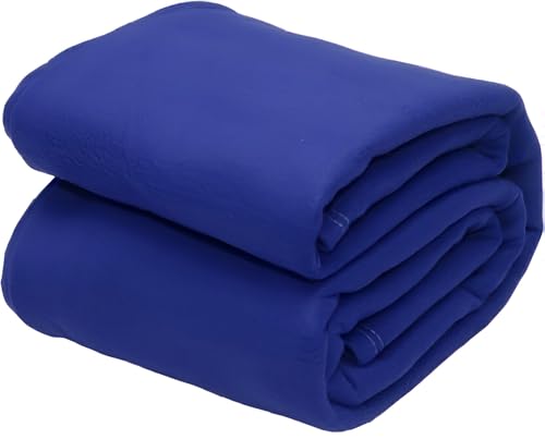 STARNSTYLE 300 TC All Season Solid/Plain Lightweight Polar Fleece Single Bed Blanket (152 x 230 cm) Blue Blanket SingleIV9