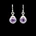 Purple Forget Me Not Statice Real Flowers Glass Ball 925 Sterling Silver Drop Earrings for Women Handmade