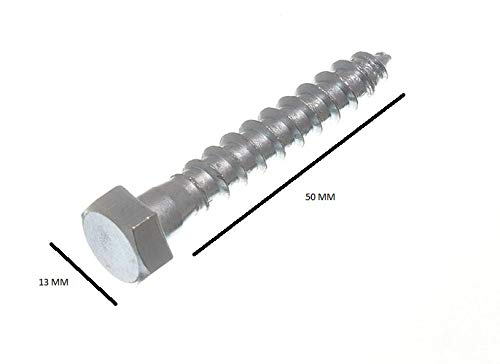 24 x Hexagon HEX Head Coach Screw BZP ZINC Plated Steel Fixing M8 X 50MM