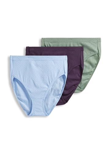 Image of Jockey Women's Underwear Elance Breathe French Cut - 3 Pack, Dried Sage /Cherry Wine /Dreamy Blue, 9