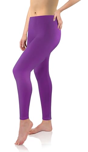 sesto senso Pantaloni Sportivi Lunghi Donna Viscosa Ragazza Leggings Colorati Fitness Yoga S Viola