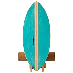 XCMAN Surf Balance Board Trainer with Roller Wooden Exercise Balancing Stability Trainer – Non Slip Surface for Adults Kids|Balance Board for Surfing,Snowboarding,Skateboarding,Hockey,Yoga Training