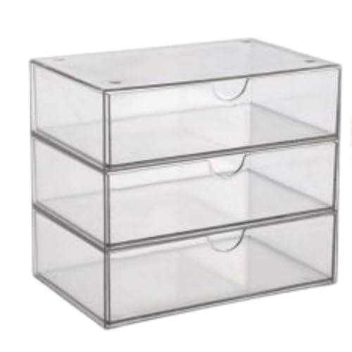 Organizador Porta Joias Em Acrilico 3 Gavetas Mini Gaveteiro