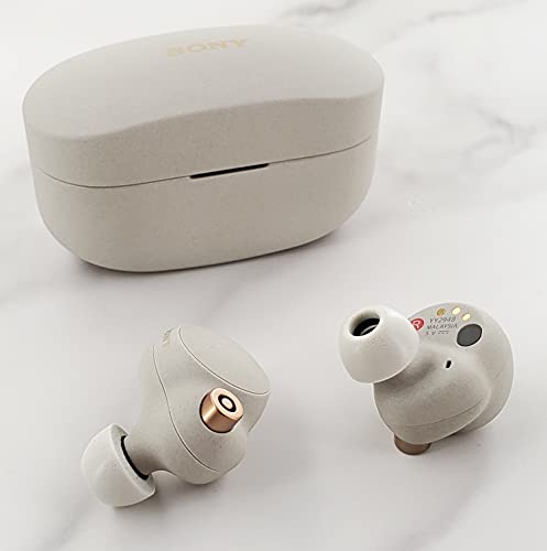 Image of ALXCD Memory Foam Ear Tips Compatible with Sony WF-1000XM4 Earbuds, S /M /L 3 Pairs Soft Tips for XM4 Headphones, Silver