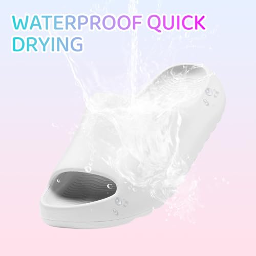 Image of Cloud Slides for Kids,Boys Girls Shower Slippers Bathroom Pool Sandals,Toddler Home House Open Toe Comfy Thick Sole Slippers,Summer Non-Slip Beach Shoes