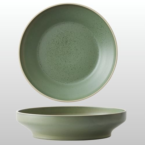 Luzerne MOD Deep Round Plate 9 Inch – Smoky Basil. Microwave, Dishwasher & Oven Safe. Hotel & Restaurant Grade. Set of 6 — view 2