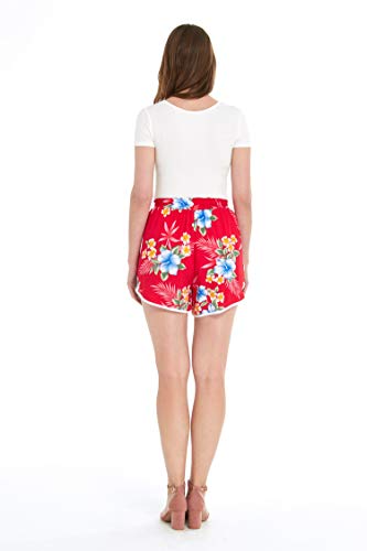 Image of Matchable Family Hawaiian Luau Men Women Girl Boy Clothes in Hibiscus Red