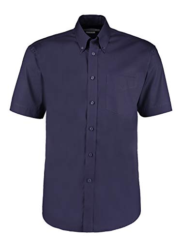 Kustom Kit Mens Short Sleeve Corporate Oxford Shirt Midnight Navy 19.5