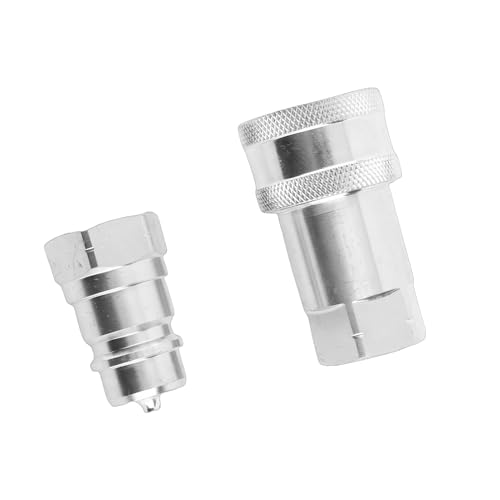 Bewinner Ensemble de Coupleurs Hydrauliques Robustes NPT 1/2 Po avec Prévention Automatique des Fuites pour Systèmes Standard ISO 7241-A - 2 Pièces pour des Applications Polyvalentes