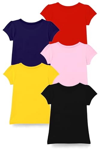 Image of Kuchipoo Girls Half Sleeves Regular Fit Cotton T-Shirt