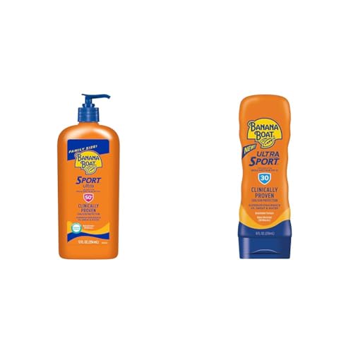 Banana Boat Sport Sunscreen Lotion, SPF 50 & 30, Oxybenzone Free,...